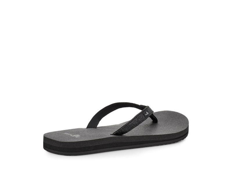 Sanuk Yoga Joy Sparkle Women's Flip Flops Black | Canada 82OKI